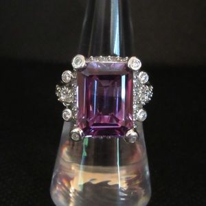 Judith Ripka Purple CZ/Diamonique Ring Sz 7